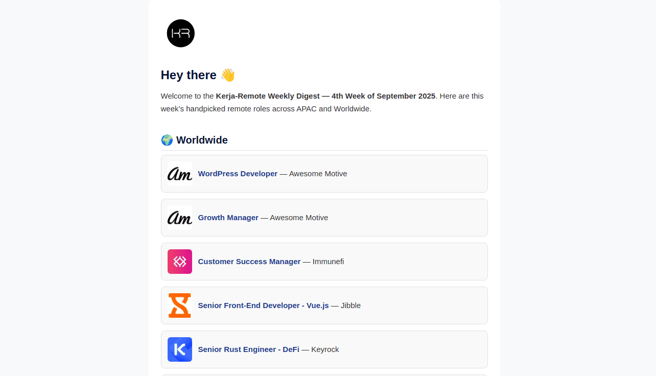 This Week’s Remote Jobs You Don’t Want to Miss 👀 (APAC + Global Picks)